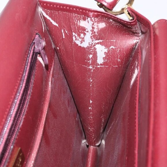 CARTIER Must Line Shoulder Bag Leather Bordeaux Gold Auth - Picture 13 of 16